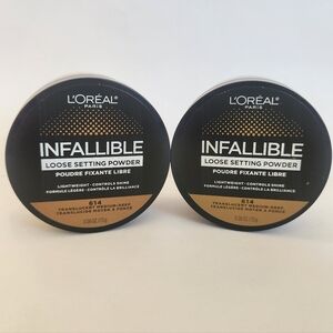 Set of 2 (two) L'Oréal Paris #614 Medium-Deep Tinted Loose Setting Powder